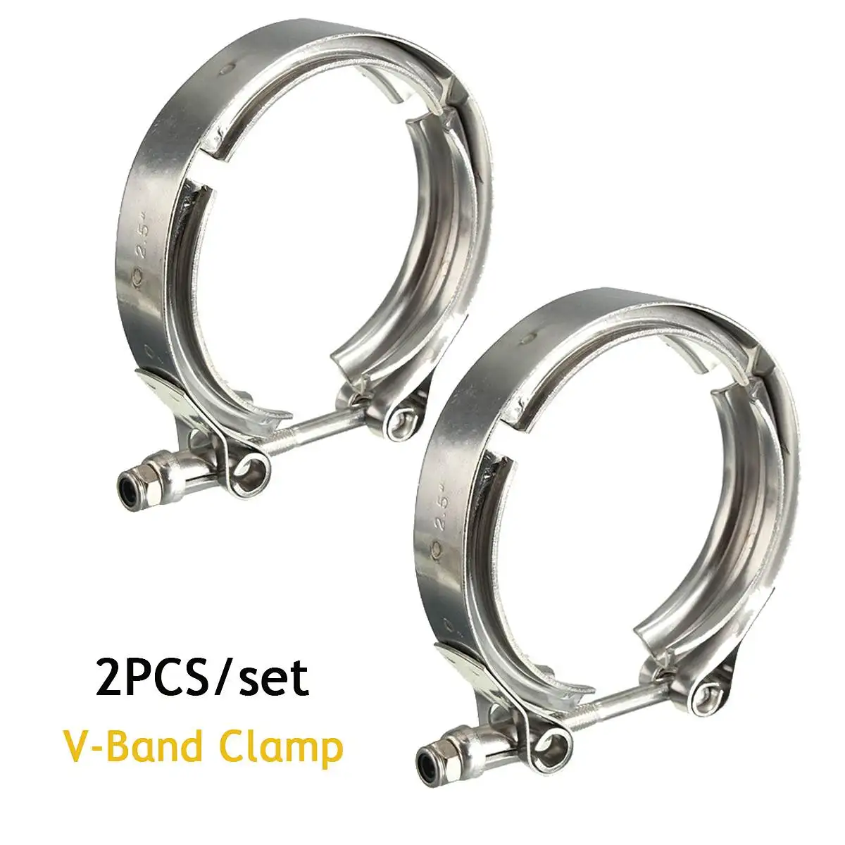 

2Pcs 2.5inch Universal Car Exhaust Turbo Down Pipe Flanges V-Band V Bands Clamp Hoop Stainless Steel Clamps