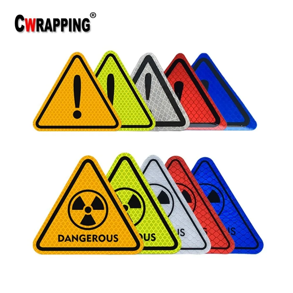 

Universal Reflective Stickers Car Bodywork Decorative Paster Motorcycle Triangle Warning Label DIY Reflective Warning Sticker