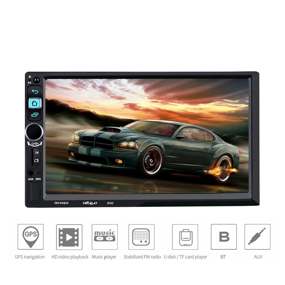 

8702 Car Stereo MP5 Player 7 inch Touch Screen 2 Din In-dash Android Car Multimedia Player Bluetooth Audio GPS USB TF AUX