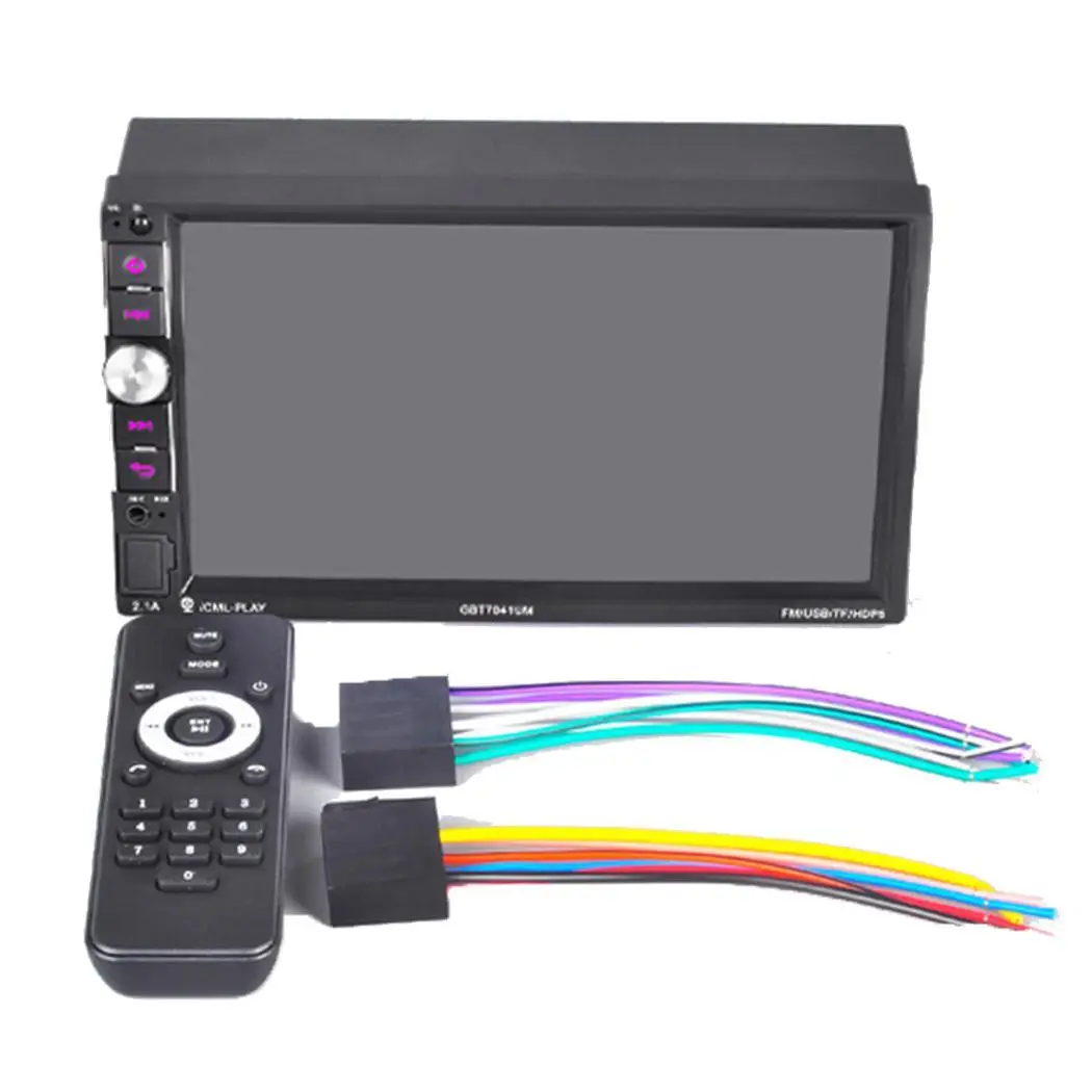 

7'' Car Stereo MP5 Player 2 Din Car Radio Touch Screen TF 2 USB FM Bluetooth DVD Video Auto Multimedia Player with Camera 7041U