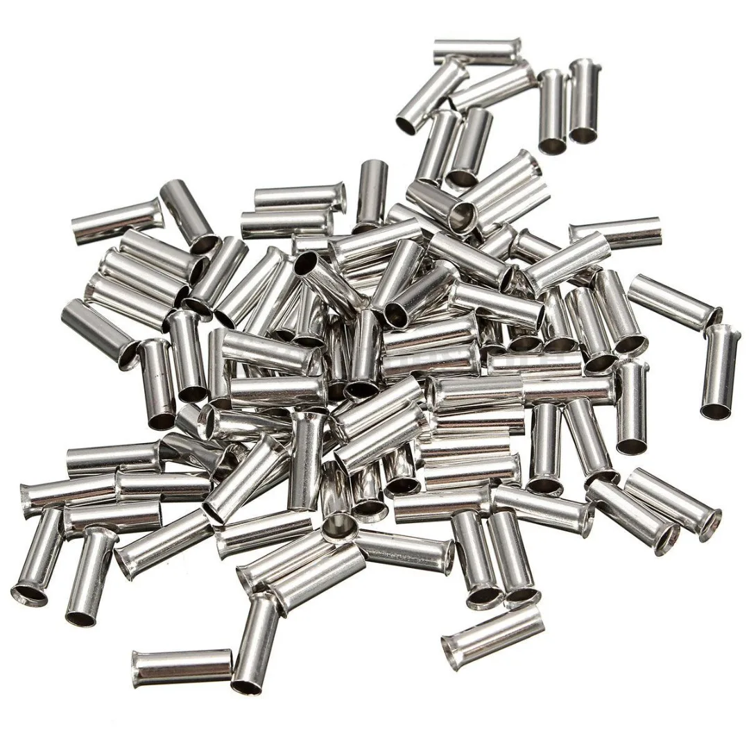 

100pcs 0.5mm2-6.0mm2 Ferrules End Non-Insulated Wire Strip Copper Ferrules Cable Housing Ferrules End