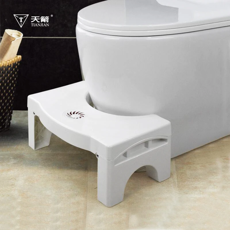cheap White Color PP Material Foldable Bathroom Toilet Pit Step Stool