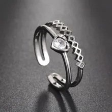 Женские трендовые Регулируемые кольца из нержавеющей стали, блестящие стразы вечерние украшения, кольцо, модные ювелирные изделия для женщин