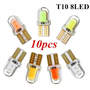 

Hot Sale 1/4/10Pcs T10 LED W5W Car Bulbs interior Lights 168 194 COB Turn Signal Clearance Lights License Plate Light Trunk Lamp