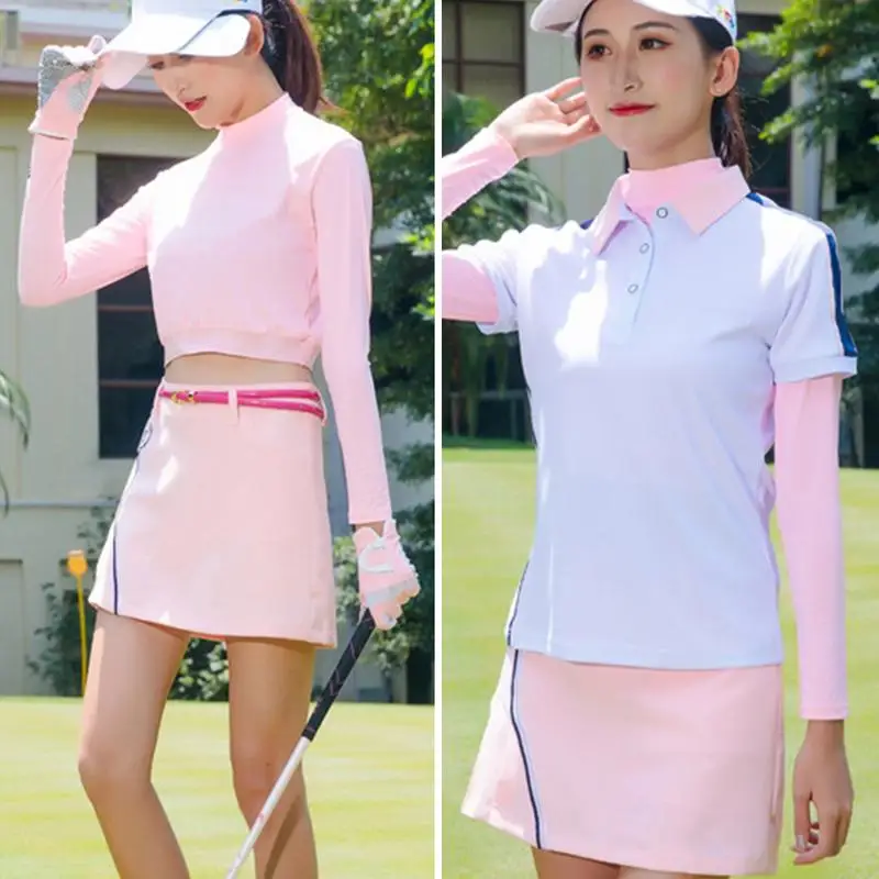 

2019 Summer Thin Section Golf Women Ice Cotton Long Sleeve Sun Protection Anti-UV Ice Silk Elastic Quick-Drying Breathable