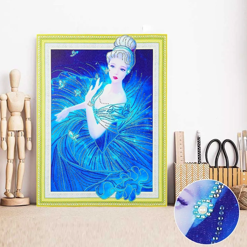 

HUACAN 5D DIY Diamond Painting Princess Picture Of Rhinestones Girl Special Shaped Diamond Embroidery Sale 40x50cm