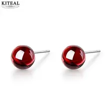 Популярные серьги KITEAL 2018 серебряного цвета для подруги красный