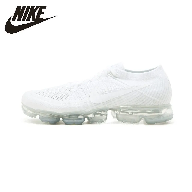 Nike Air Vapormax Flyknit Comfortable Men's Running Shoes White Breathable Non-slip Sneakers# 849558-004