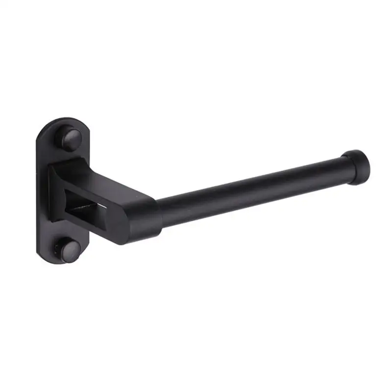 

Paper Rack Simple Matte Black Space Aluminum Portable Bathroom Roll Holder Toilet Storager Tissue Container Paper Towel Pole