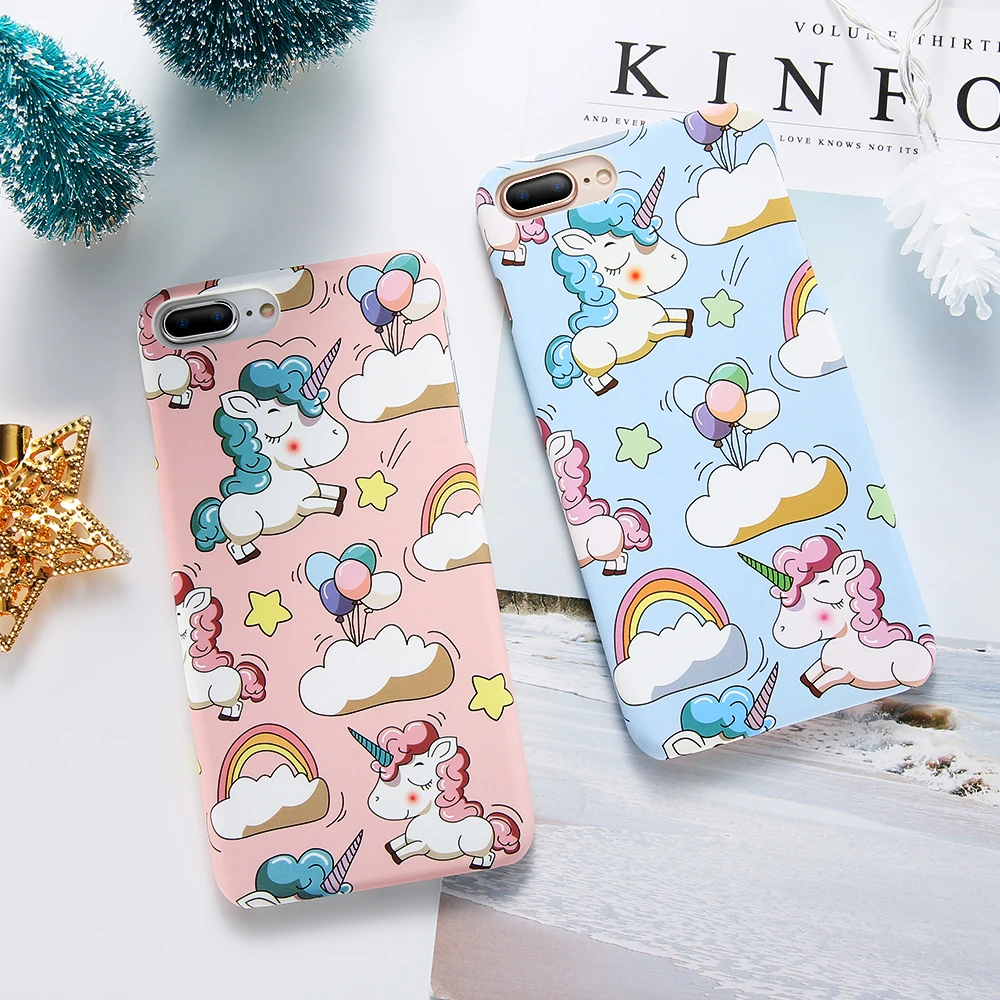 KISSCASE Unicorn Case For iPhone XR XS Max Chic Pink Cover 7 8 6 6s Plus X 5 5s SE Protective PC Plain Phone Capinhas |