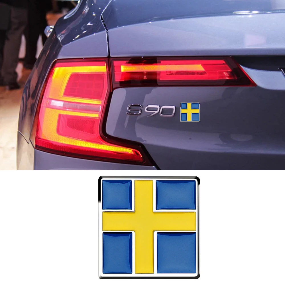 

Swedish Flag Insignia Logo Car 3D Sticker Metal For Volvo S40 S60 XC40 V60 V90 Side Waist Door Trunk Car Tuning Accessories