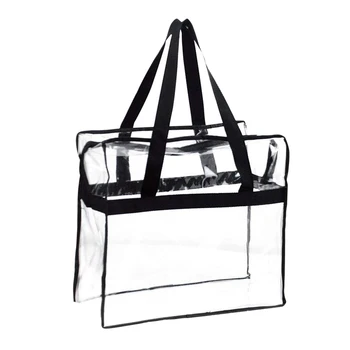 

HCH-Tote Bag, Sturdy PVC Construction Zippered Top,Stadium Security Travel & Gym Clear Bag, Perfect for Work, School, Sports G