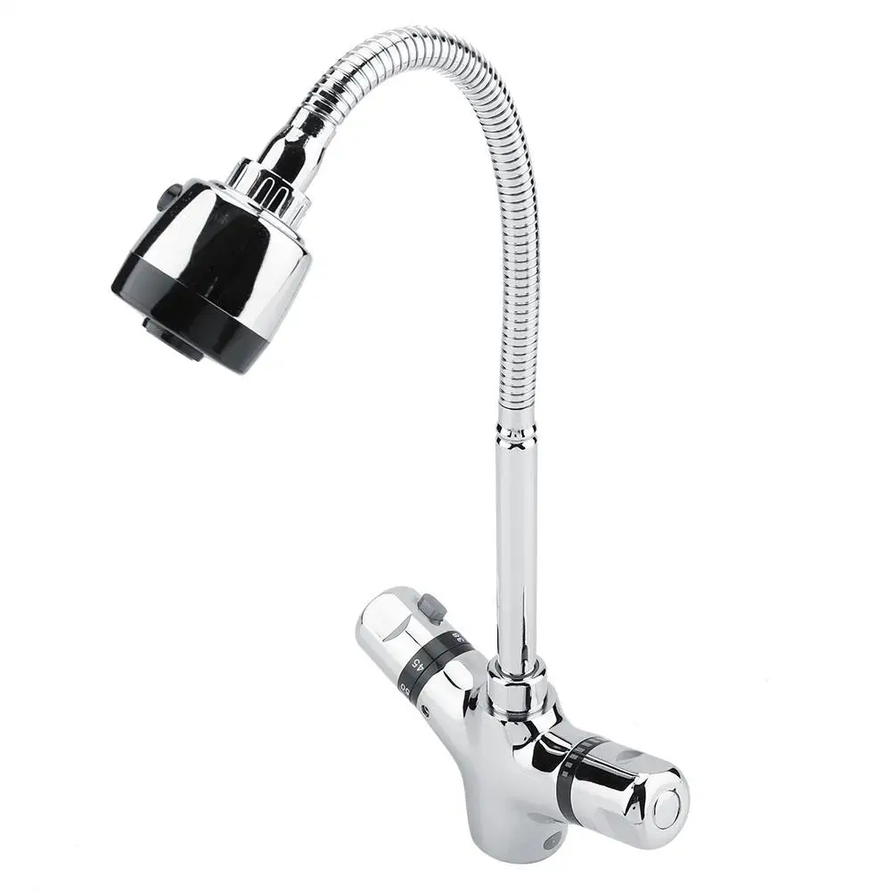 Faucet Extenders 360 Rotating Thermostatic Basin Water Faucet Hot&Cold Brass Faucet for Kitchen&Bathroom Water Tap Filter