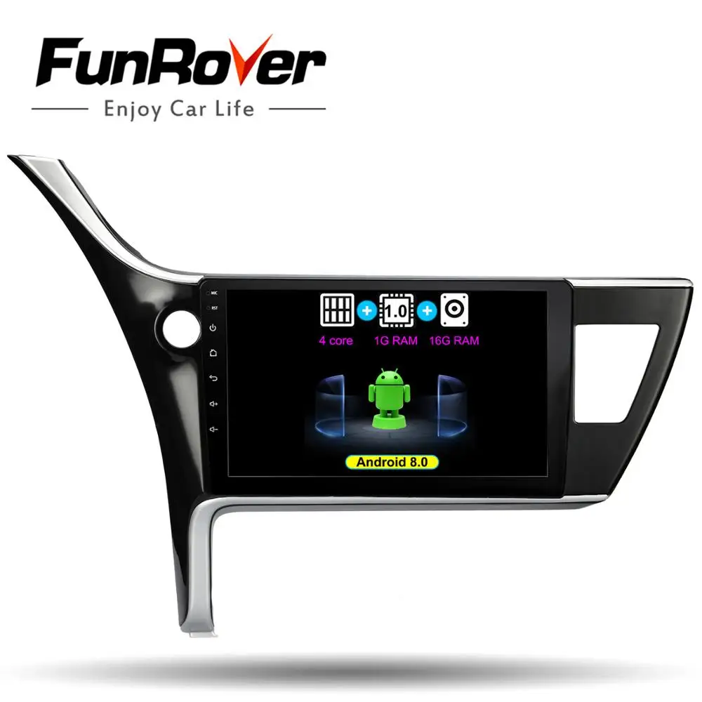 

Funrover 10.1" Android 8.0 2din Car dvd navigation Multimedia player For Toyota Corolla 2017 2018 radio gps autoradio USB RDS FM