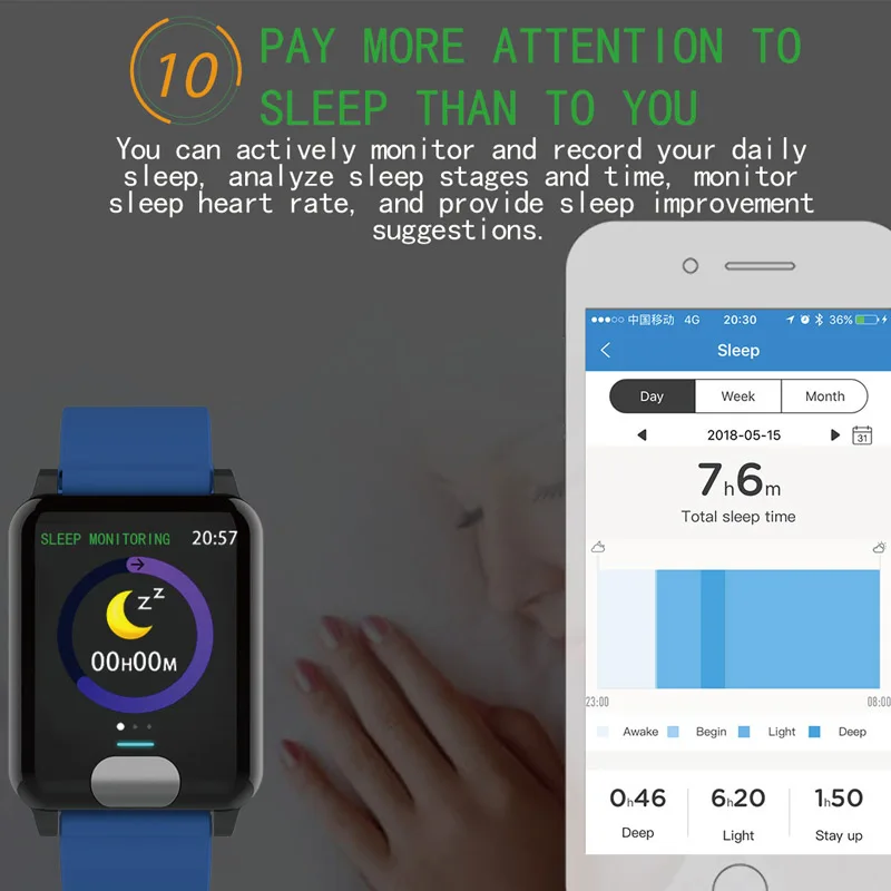 Pulsera inteligente Chycet ECG PPG reloj de medición de presión arterial para mujer Monitor de ritmo cardíaco banda de Fitness con rastreador de actividad - 5