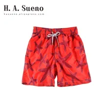 H. A. Sueno, красные мужские пляжные шорты с принтом морской звезды, свободные плавки, бермуды, пляжные шорты для серфинга/6