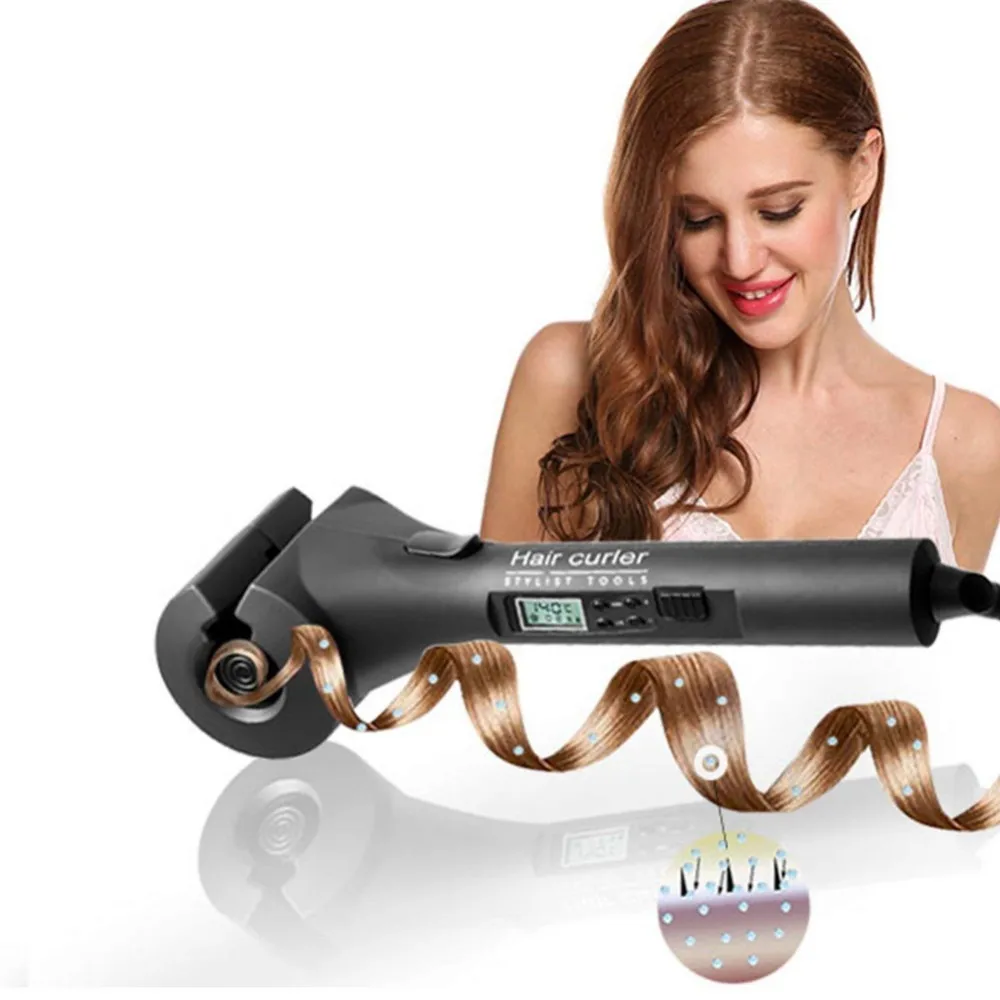 

HC57 Hair Curler Curling Wand Ceramic Automatic Curling Iron Machine with LCD Digital Display Sprial Tool for All Hair Types