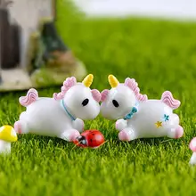 2 шт. миниатюры единороги мини смолы бонсай-суккулент горшки для растений Сад Микро пейзаж дома ремесло Сказочный Декор
