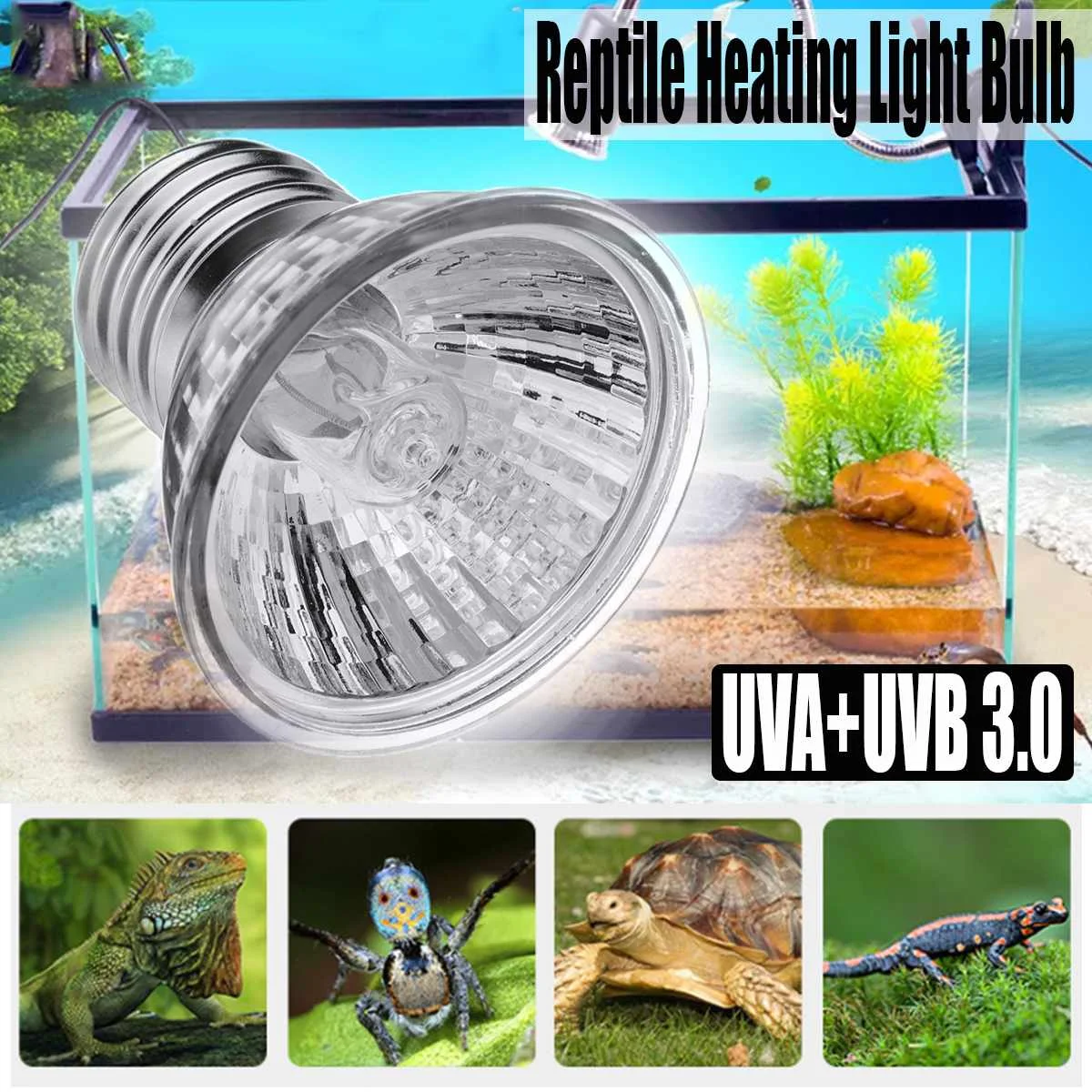 Pet reptile heat emitter turtle basking uv light bulbs uva uvb heating