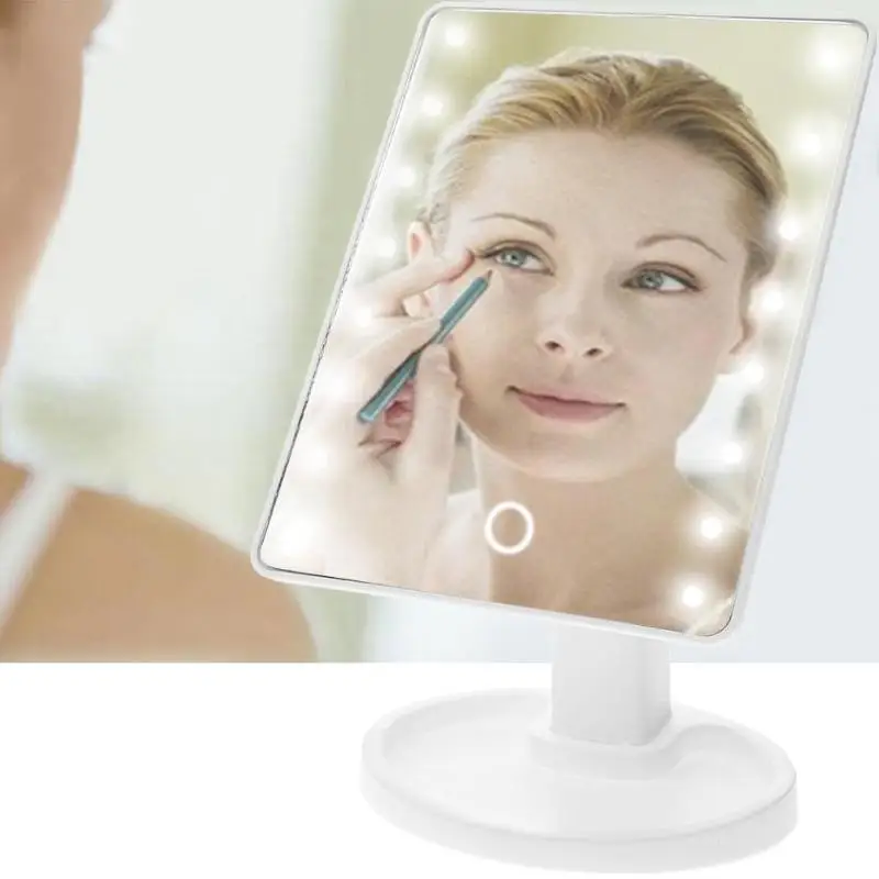 Профессиональный светодиодный сенсорный экран, зеркало для макияжа, роскошное зеркало с 16/22 светодиодный подсветкой, регулируемое на 180 градусов настольное зеркало для макияжа