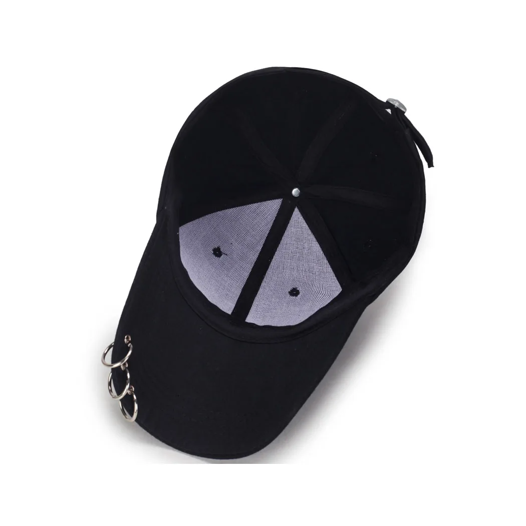 Kpop бейсбольная кепка Женская Мужская хип хоп железное кольцо Snapback Hat Beanies унисекс
