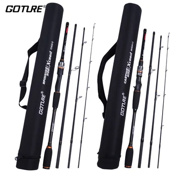 

Goture 1.98M 2.1M 2.4M 2.7M 3.0M Carbon Fishing Rod Spinning Casting M/MH Power 4 Pieces Travel Rods with Portable Bag