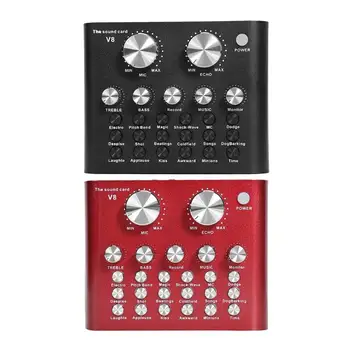

V8 Audio Stereo USB Headset Microphone Webcast Streamer Live Sound Card