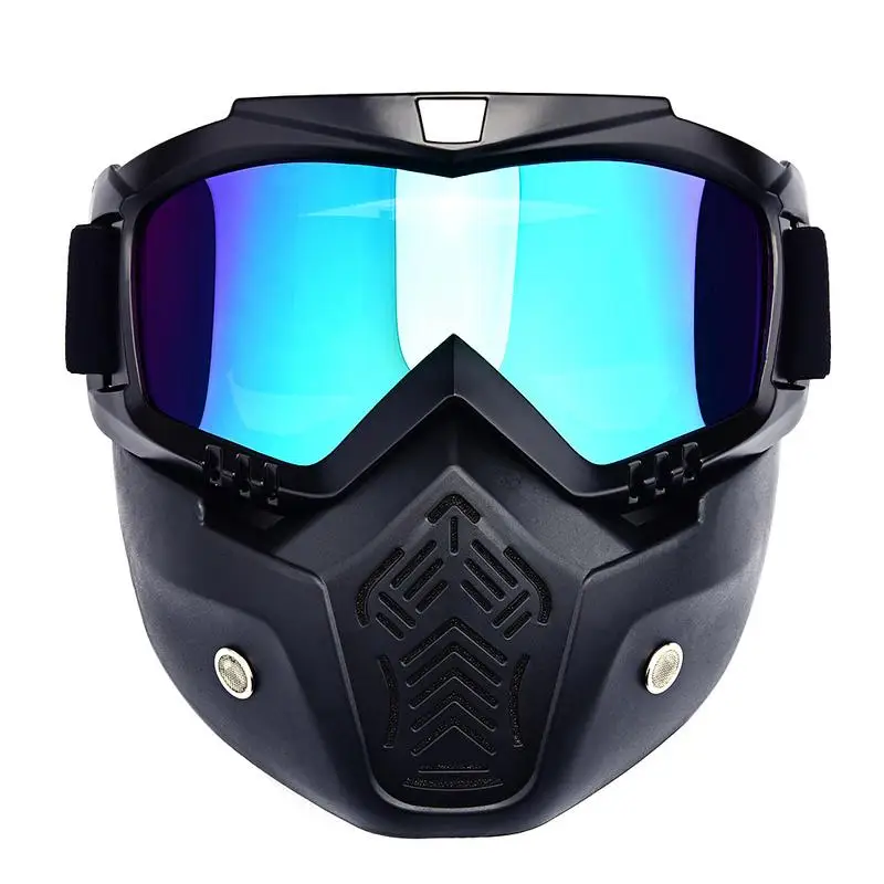

Skiing Mask Modular Mask Detachable Goggles And Mouth Filter Perfect for Open Face Motorcycle Half Helmet or Vintage Helmets