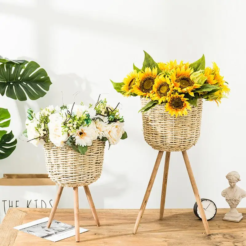 Bamboo Storage Baskets Bamboo Planter Basket Wicker Flower Pot