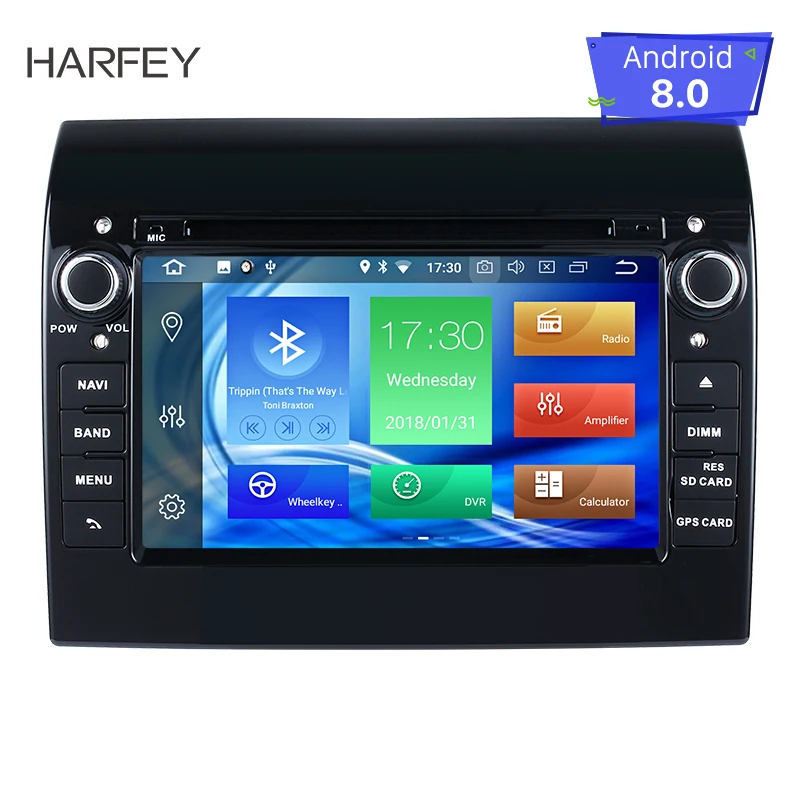 

Harfey clearance 8-Core Android 8.0 Ram 4G car DVD stereo unit multimedia Player GPS Navi for 2007-2016 Fiat Ducato with AUX