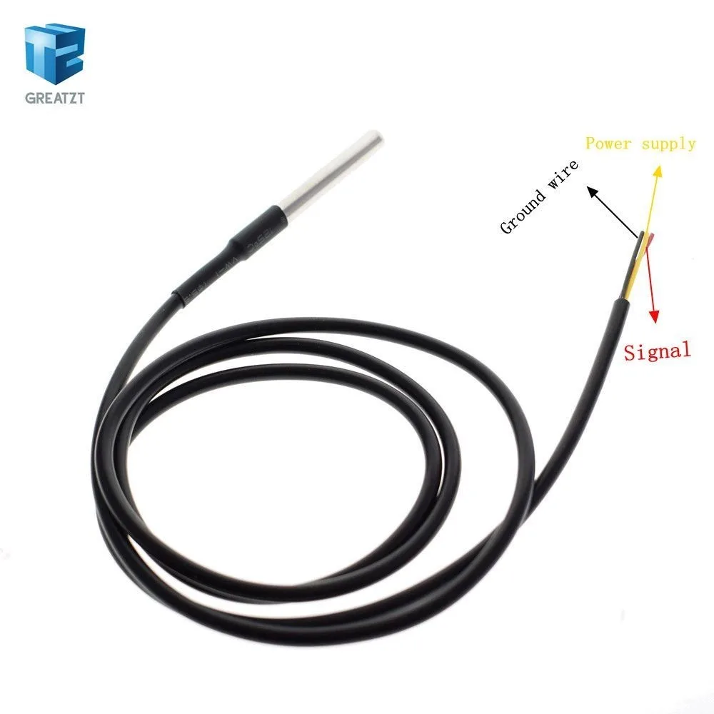 

1pcs yuiyang Waterproof 18B20 temperature probe temperature sensor Stainless steel package -100cm wire (DS18B20)