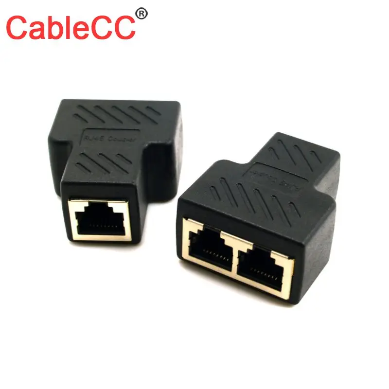 

CableCC STP UTP Cat6 RJ45 8P8C Plug To Dual RJ45 Splitter Network Ethernet Patch Cord Adapter