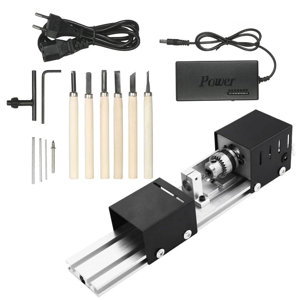 

100w DIY Lathe Machine Mini Lathe Mini Torno CNC Milling Machine Woodworking Wood Working lathe Grinding Polishing Drill Tool