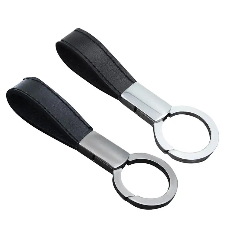

Fashion Car Key Chain PU Leather Accessories Creative Metal Zinc Alloy Chain Stable Durable Key Chain Car Interior Decoration