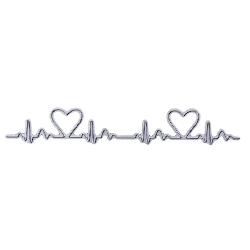 

Metal Cutting Die Stencil Heart Heartbeat Fall in Love Scrapbook DIY Craft