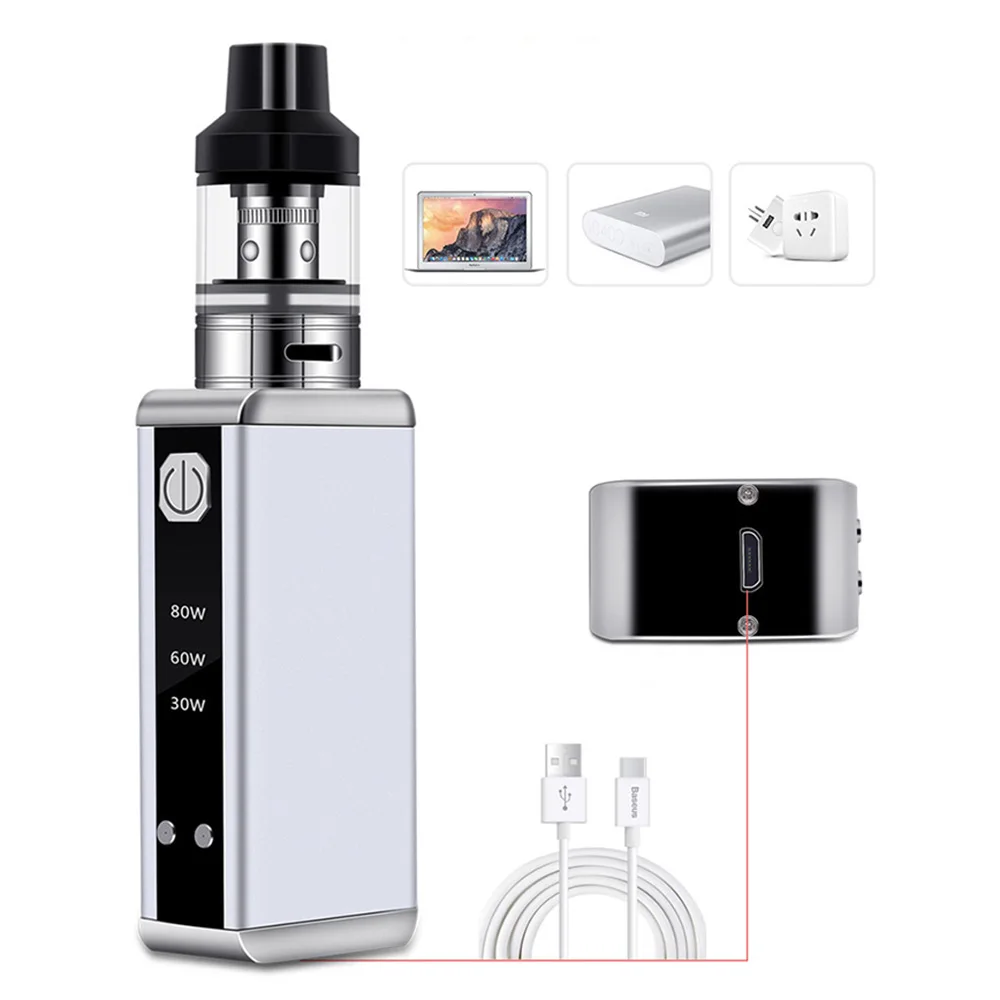Electronic Cigarette Mod Smoke Pen Hookah 80W Starter Kit 510 Metal Body 2Ml Vaporizador E Cigarettes Vape Electronic Cigarette Mod Smoke Pen Hookah 80W Starter Kit 510 Metal Body 2Ml Vaporizador E Cigarettes Vape