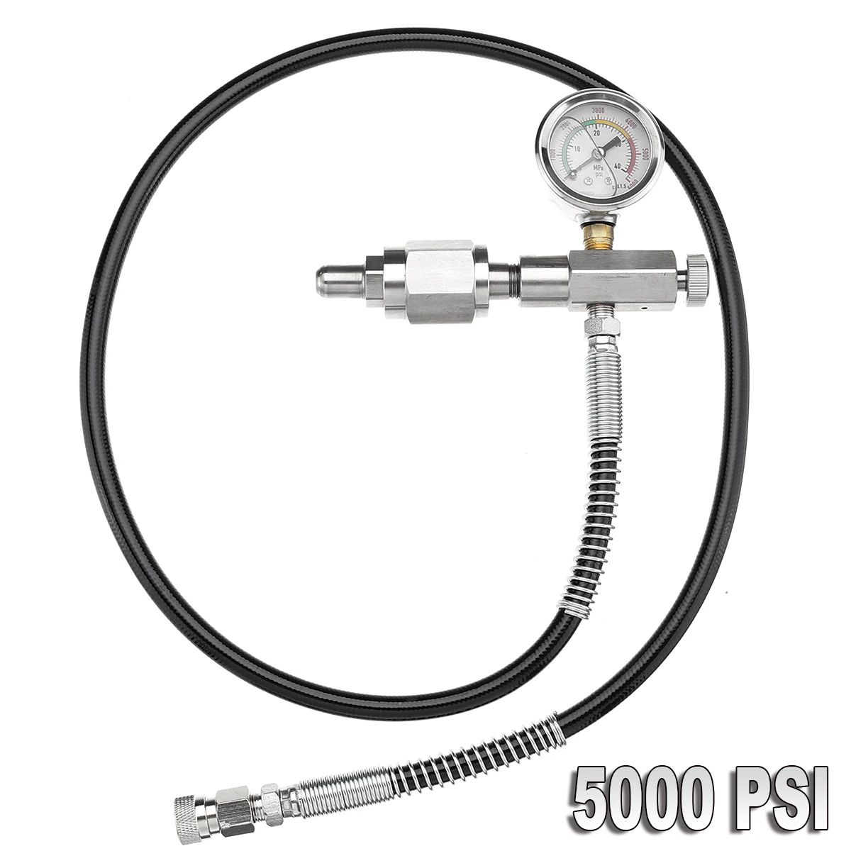 

5000PSI Paintball Charging Valve Air Rifle SCBA Fill Station Refill Charging Adapter Reinforced Hose for Paintball Filling