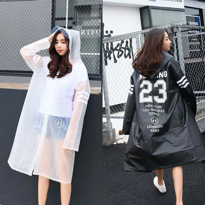 

Adults Windbreaker waterproof rain jacket Raincoat Transparent EVA Men Poncho Long Coat Women capa de chuva infantil 60YY286