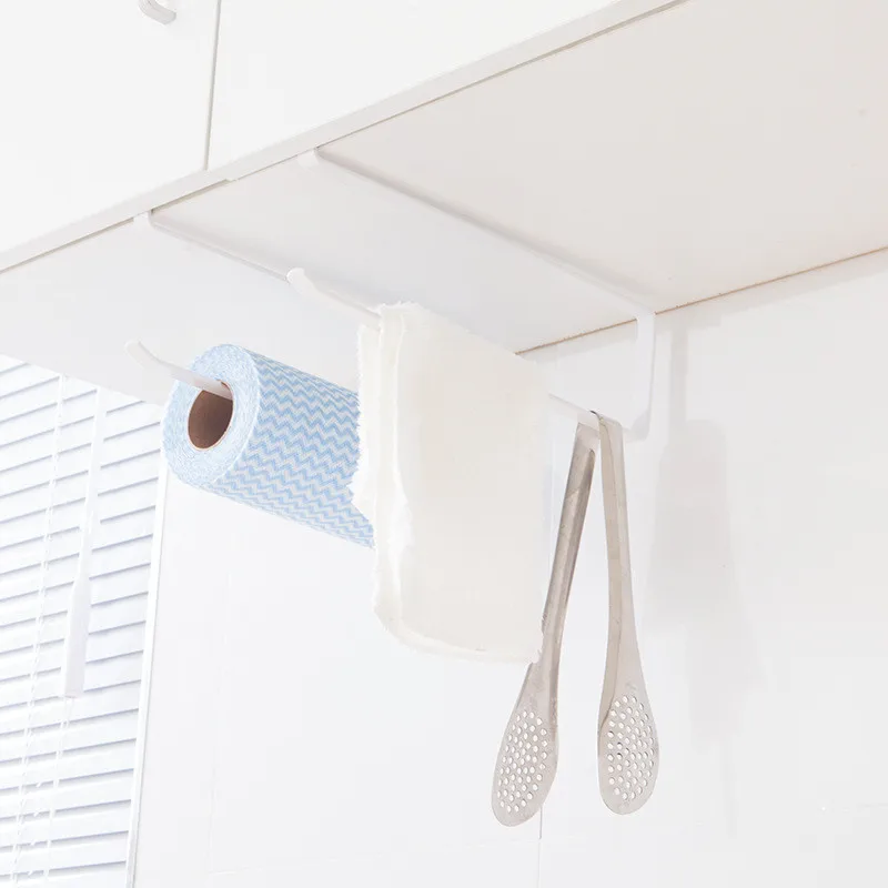 Creative Kitchen Organizer Paper Holder Tissue Towel Rack Hanging Bathroom Toilet Roll Paper Towel Holder Cabinet Storage Rack