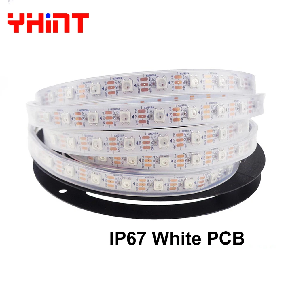 IP67 1m2m3m5m черный/белый печатных плат WS2812B 30/60/74/96/144led на метр Смарт RGBW цвет интрига