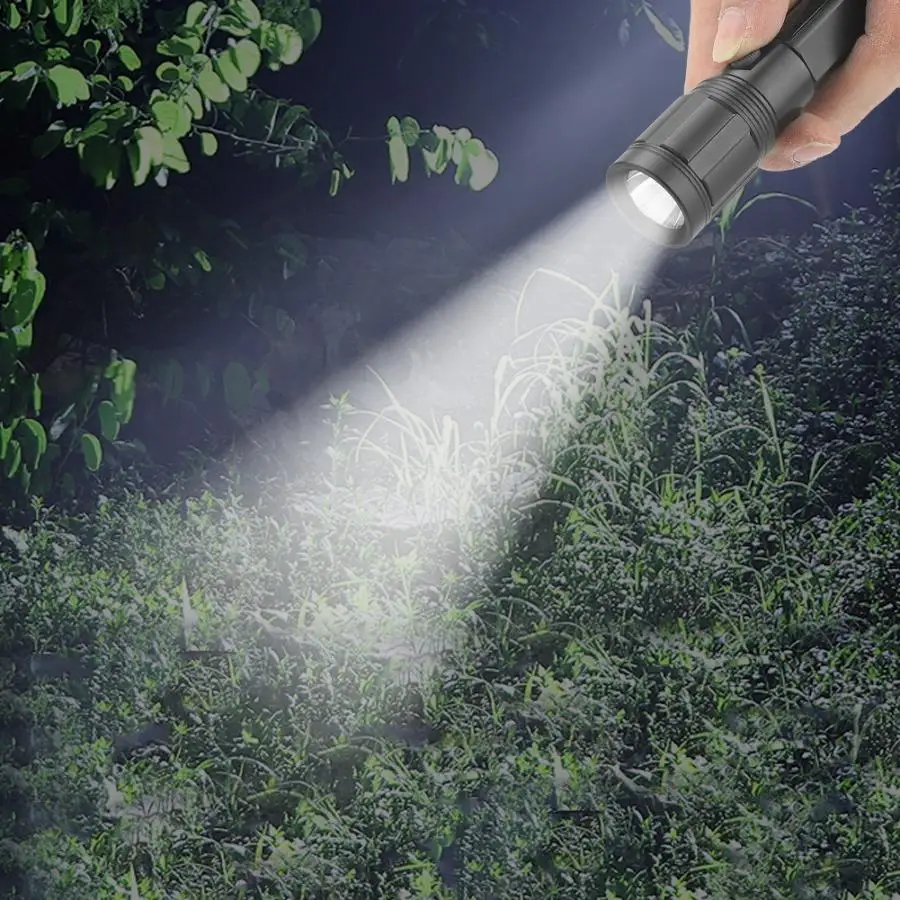 

linterna led recargable Solar/USB Charging LED Flashlight Mini Portable Bright Waterproof Torch w/ Emergency Hammer