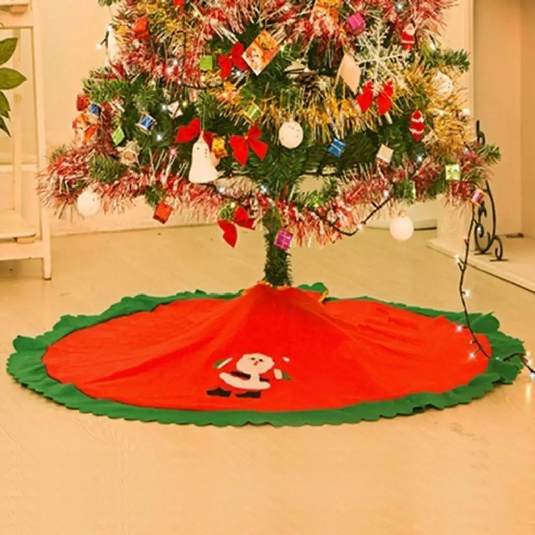 Рождественская елка юбка пол коврик покрытие 90 см/35,4 дюймов круглые вечерние домашний Декор Санта Клаус, Снеговик коврик поставки