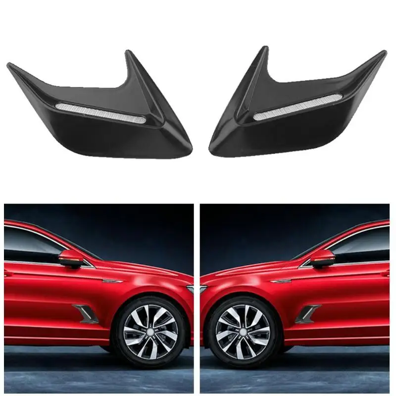 

2pcs Universal Car Simulation Side Vents Decorative Air Flow Intake Hood Scoop Bonnet Vent Covers Car Styling Car Accessories