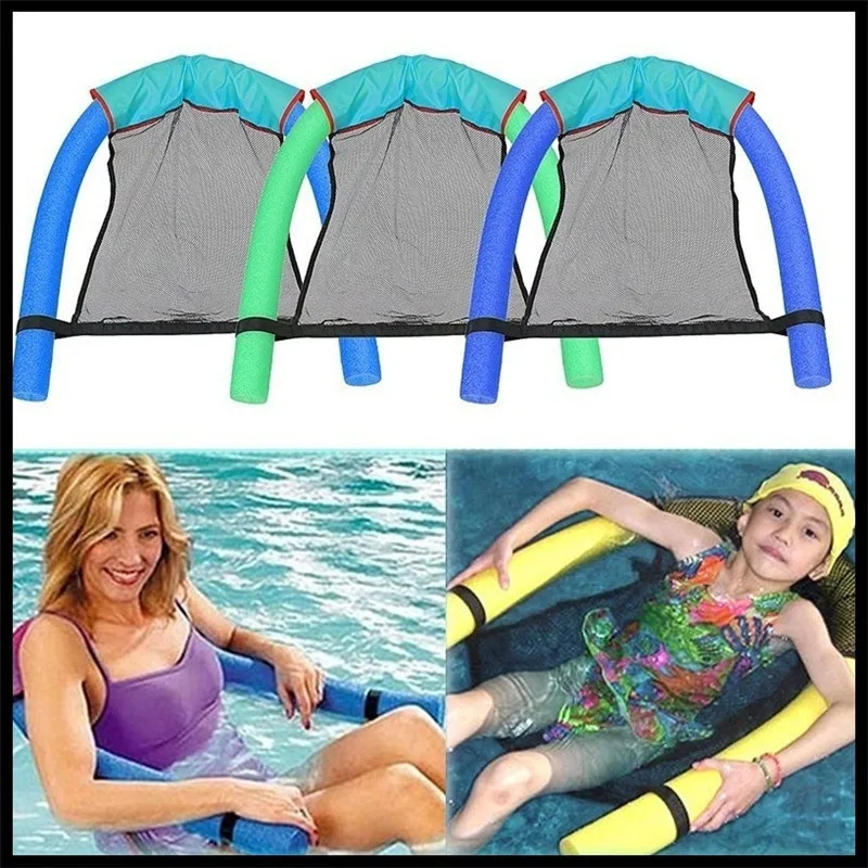 

2019 NEW Polyester Floating Pool Noodle Foam Sling Mesh Floating row Float Chair Net Swimming Pool Party Kids Bed Seat
