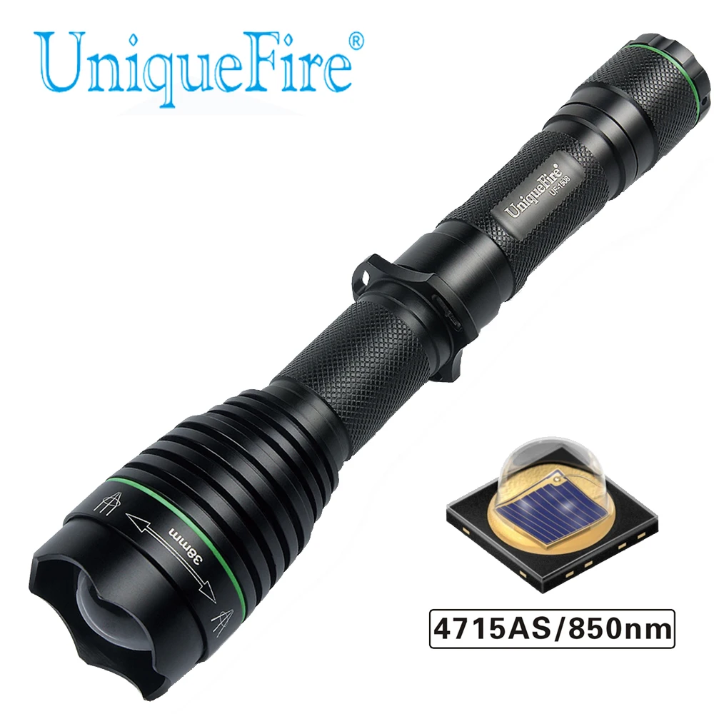 

UniqueFire 1508 T38 4715AS IR 850nm LED Flashlight 5 Watts Lamp 3 Modes Torch Zoomable Night Vision Infrared Light For Hunting