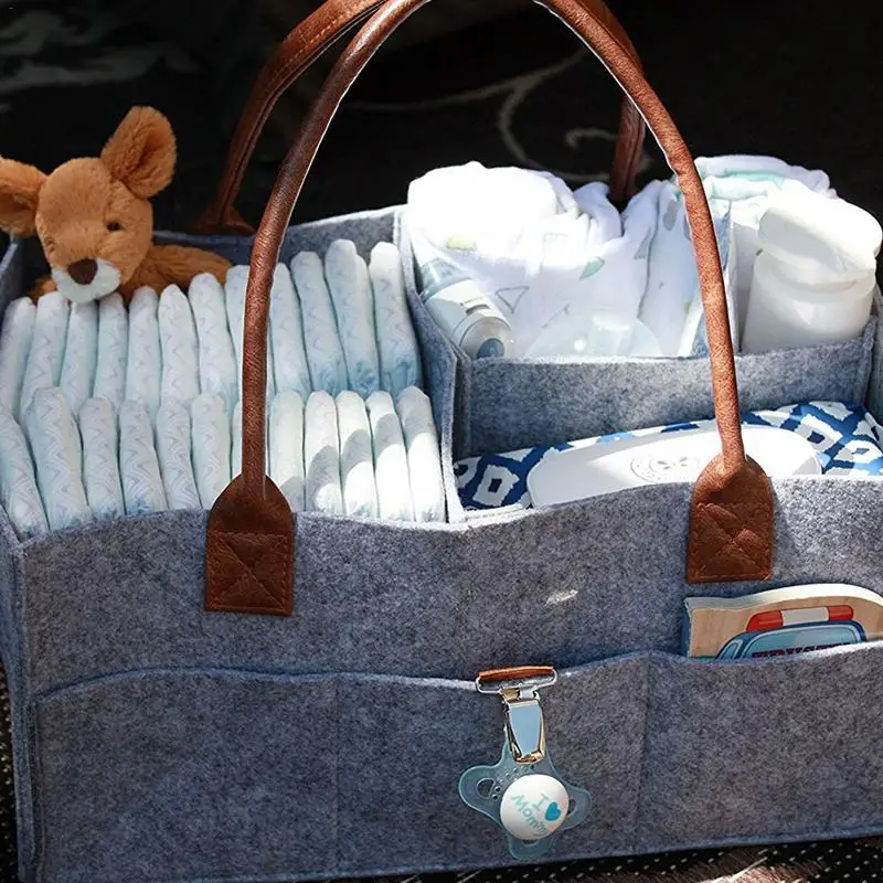 Войлочная тканевая сумка для хранения Складная войлочная сумка для хранения пеленок Caddy Организация Детская сумка для игрушек Органайзер# CO