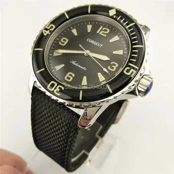 

Corgeut 45mm Canvas strap Black Bezel Black Dial Automatic Wrist Watch 2671