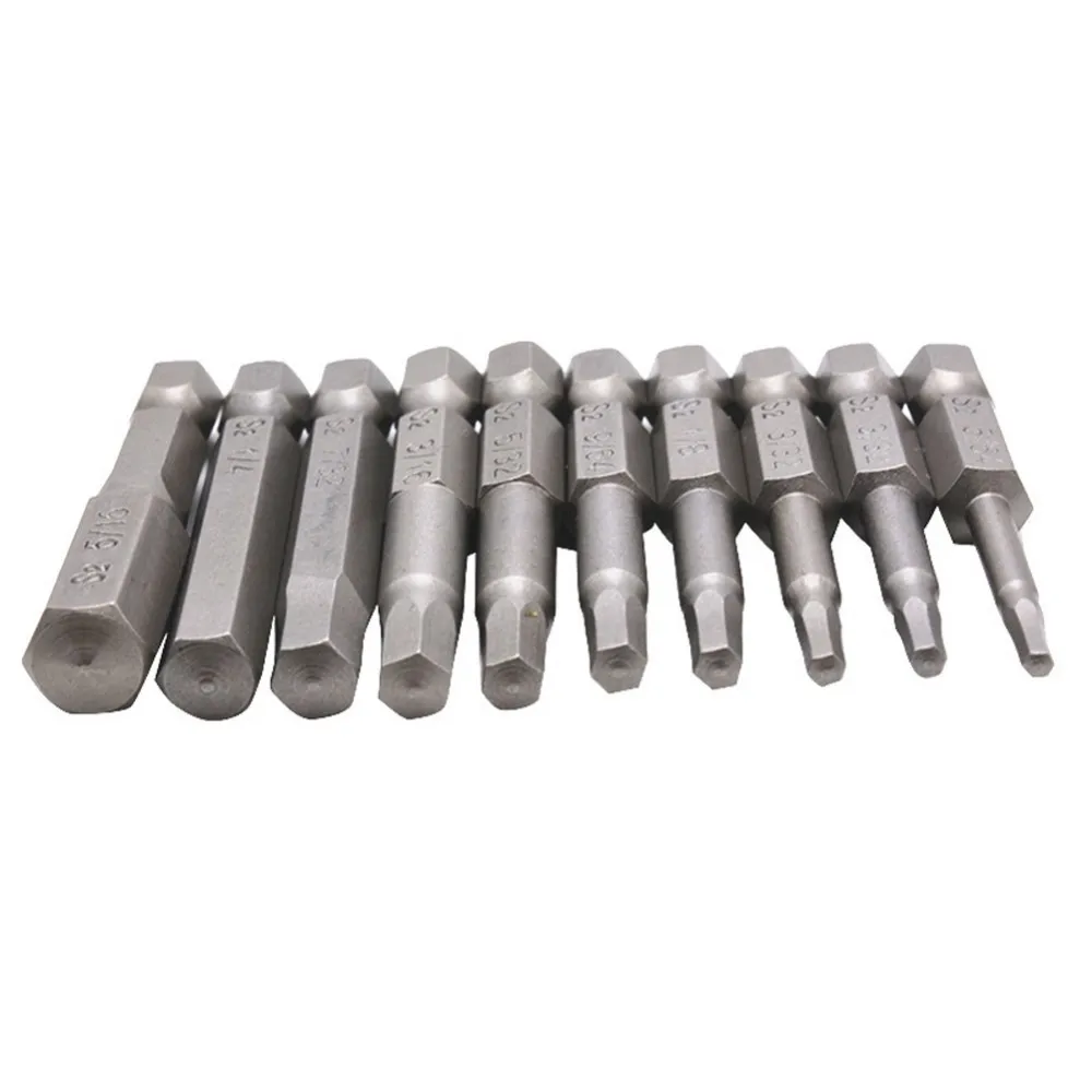 10 Pcs Hex Head Allen Wrench Drill Bit Set Magnetic Tips Quick Release Shank for Easy Attachment Solid S2 Steel Alloy 