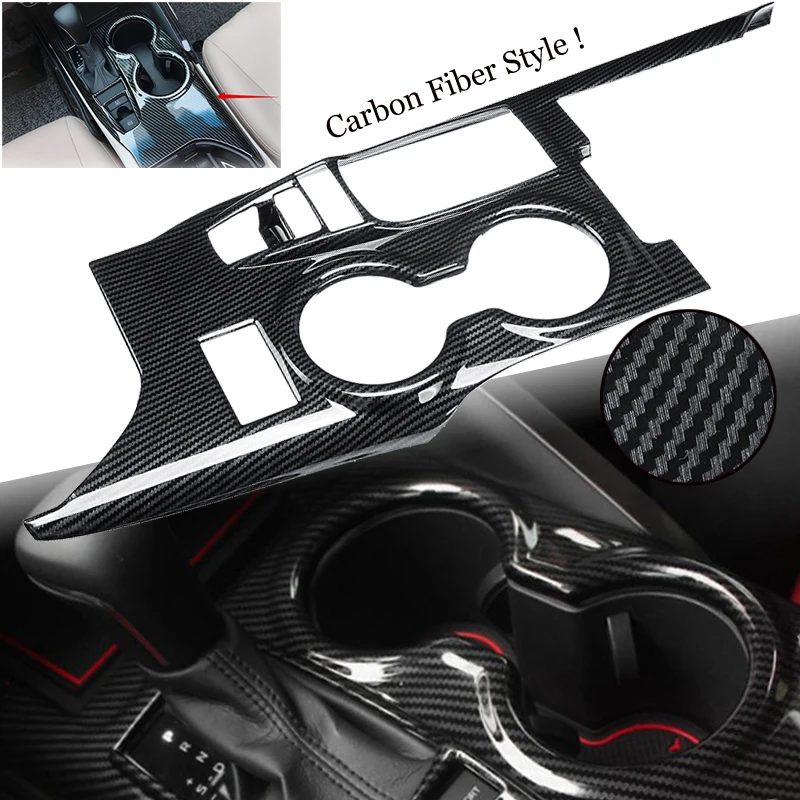 

Black Carbon Fiber Style Interior Center Console Gear Shift Box Panel Cover Trim for Toyota Camry 2018 Car Accessories