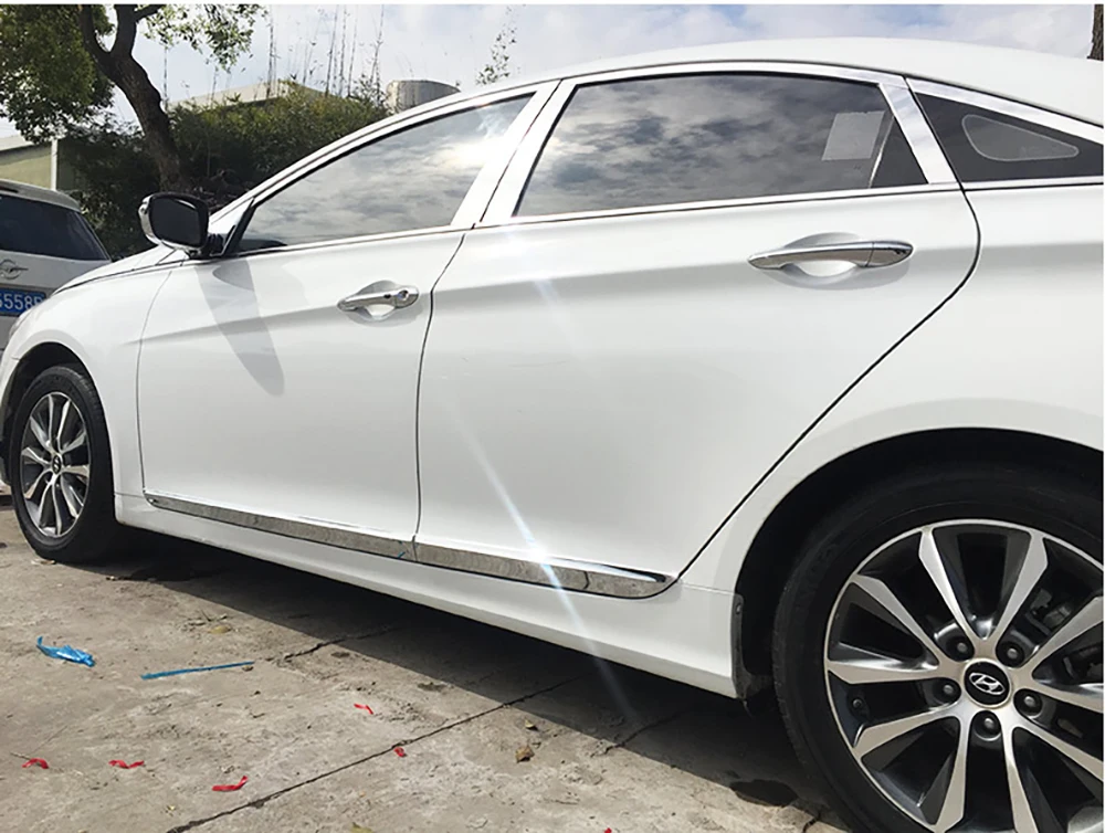 4 шт. хромированные накладки на дверь для Hyundai Sonata YF i45 2011 2012 2013 2014|Обвесы| |